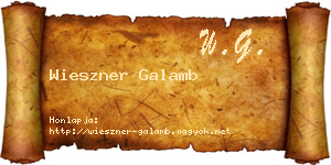 Wieszner Galamb névjegykártya